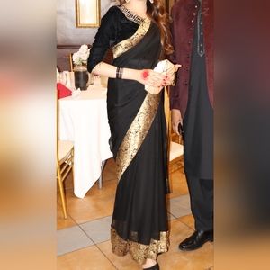 Pakistani Indian Black Saaree